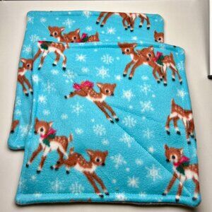 Guinea Pig Piddle Pee Pad X 2 Fleece 11" Square Reversible Washable Reusable New